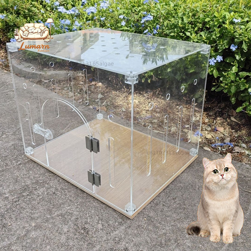 Pet Supplies In Store - Cage à chat transparente en acrylique,