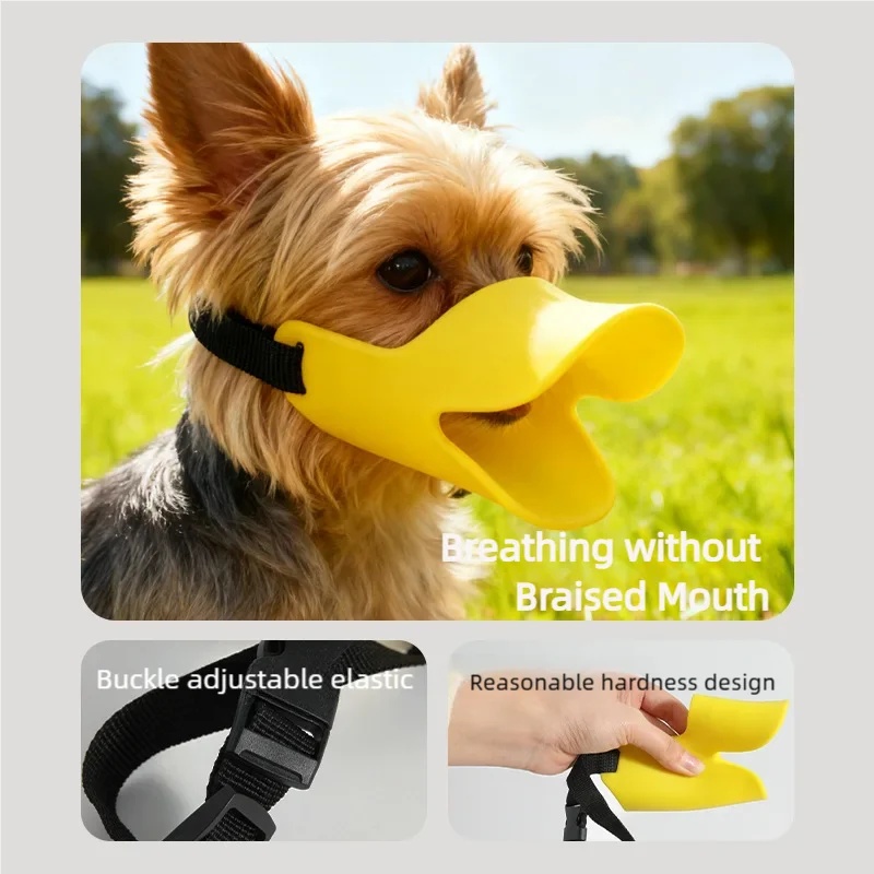 Dog Muzzle Silicone - Muselière respirante en forme de canard